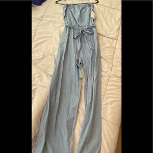 Brand new strapless denim jumper